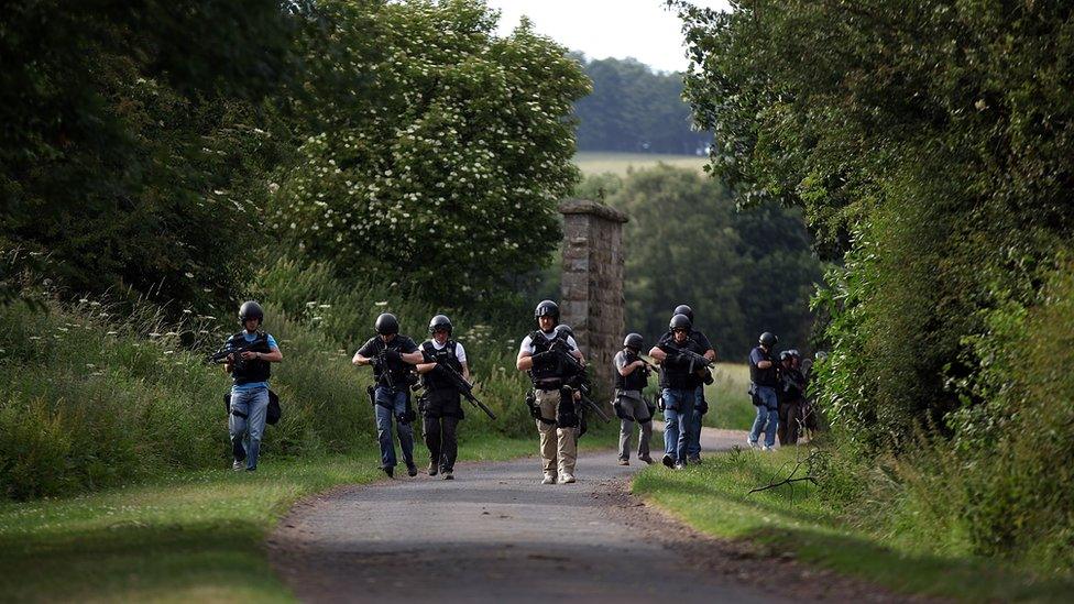 Armed police on an operation