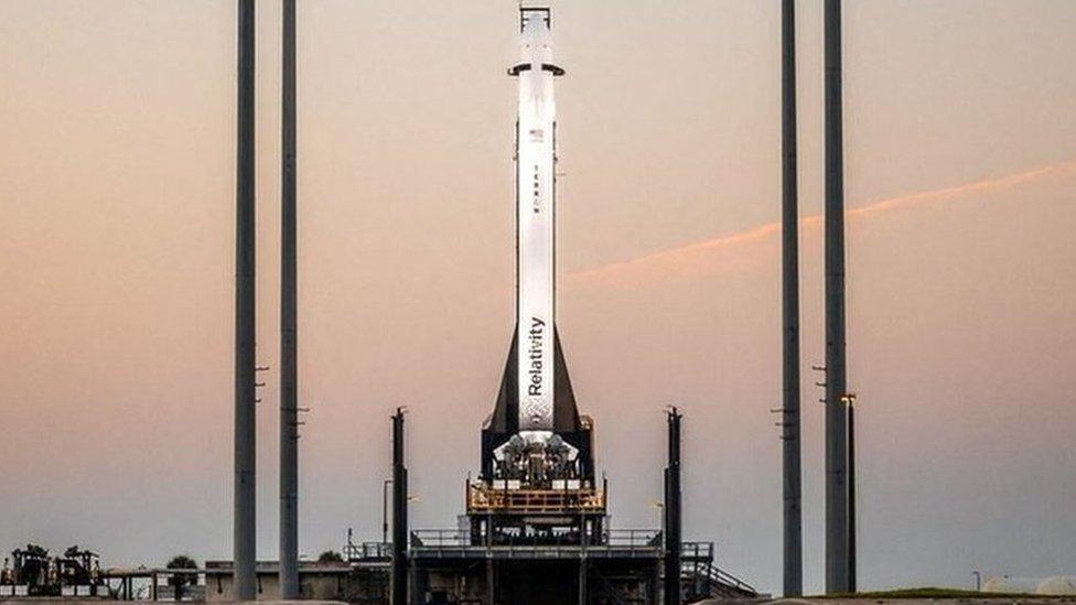 Terran One rocket waiting to launch