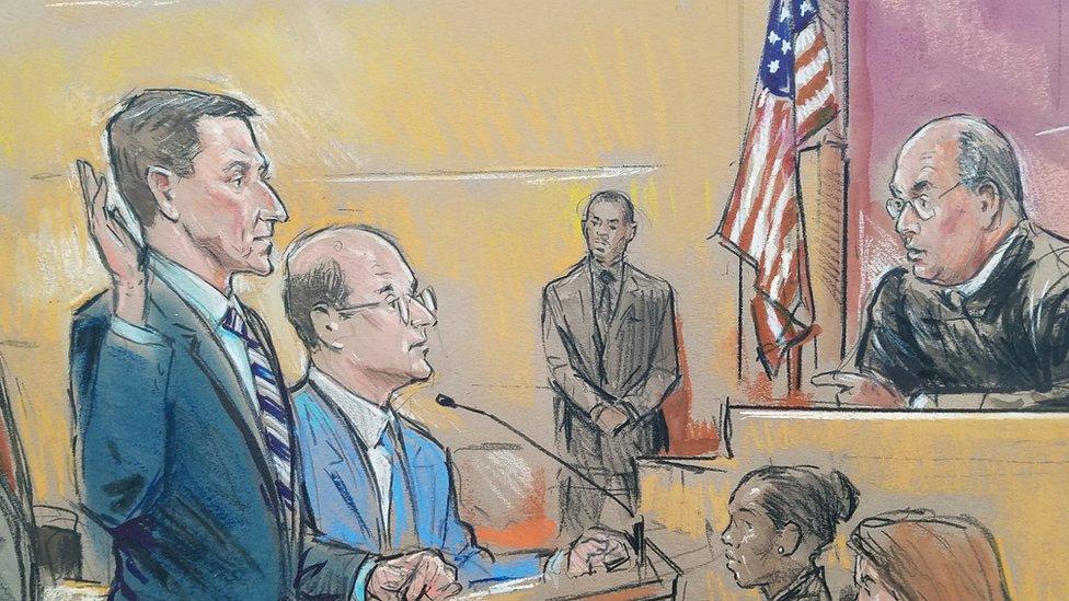 Court sketch of Michael Flynn in court on 1 December