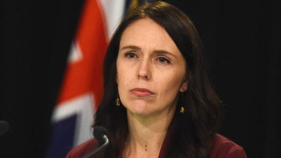 Jacinda Adern listens to a question at a press conference on August 6, 2018 in Wellington