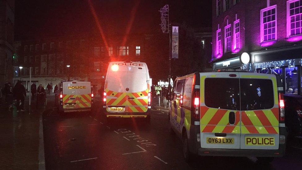 Police outside Reading Town Hall