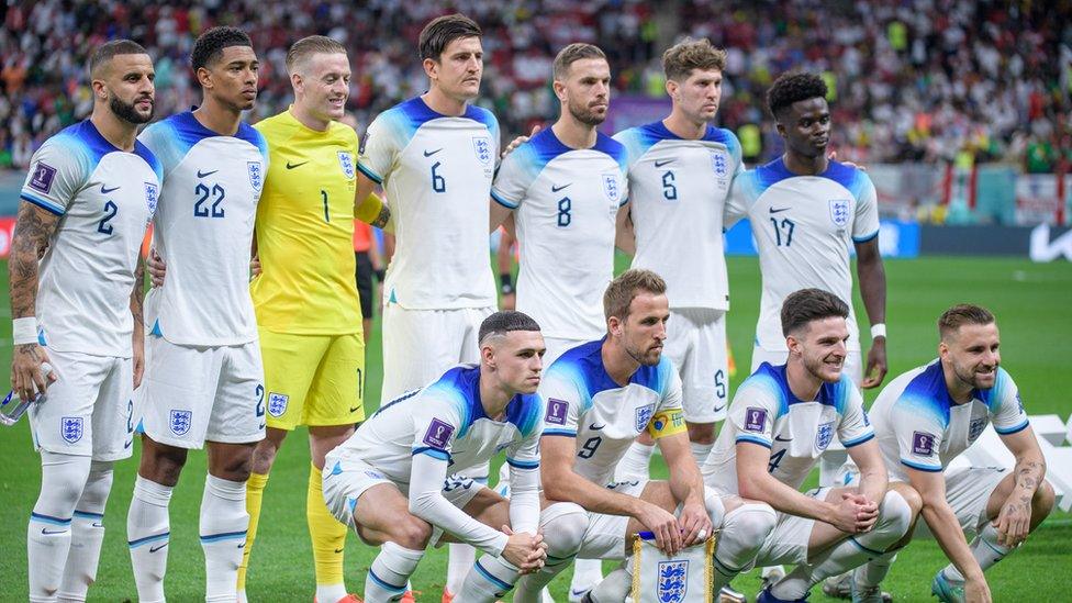 England squad before game against Senegal