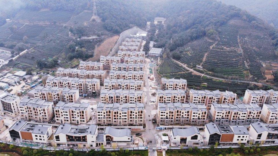 New apartment blocks built in rural China