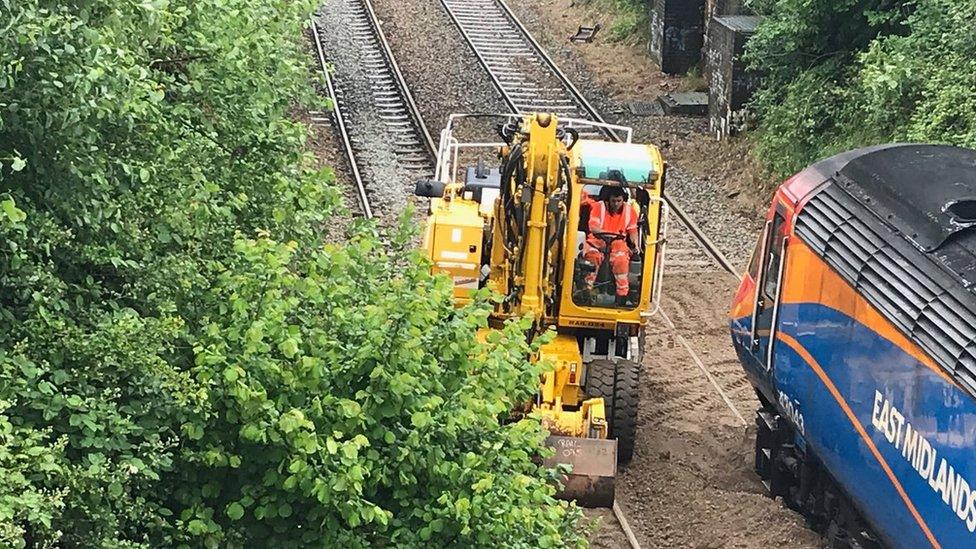 Digger and train