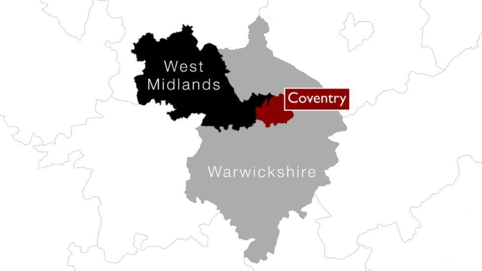 Map of West Midlands