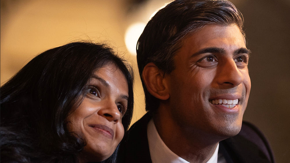 UK prime minister Rishi Sunak and his wife Akshata Murthy