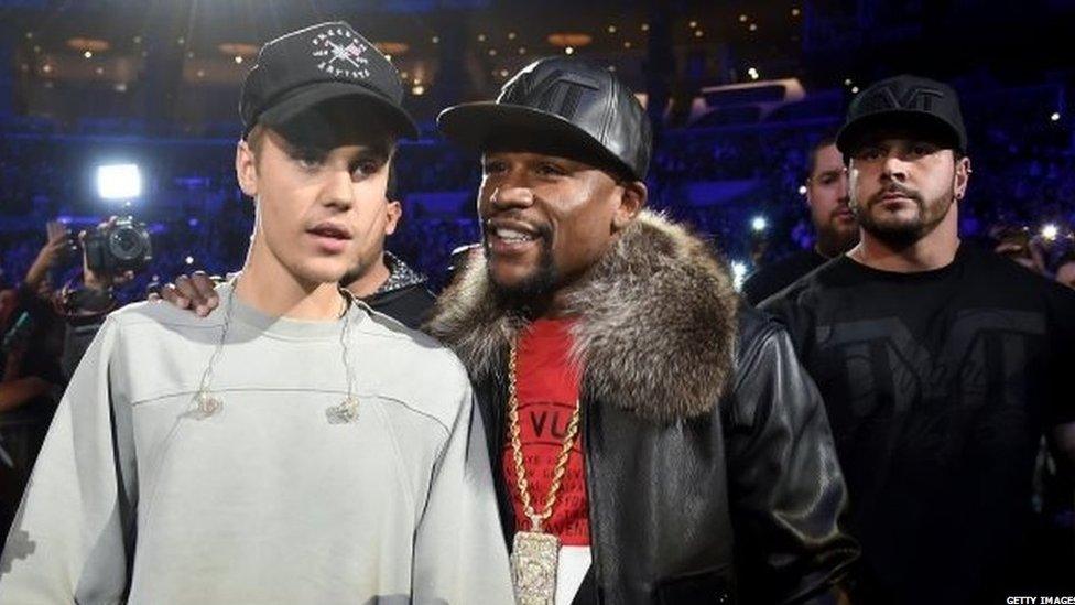 Justin Bieber and Floyd Mayweather