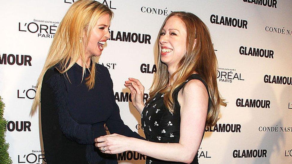 Ivanka Trump and Chelsea Clinton at the 2014 Glamour Women Of The Year Awards at Carnegie Hall