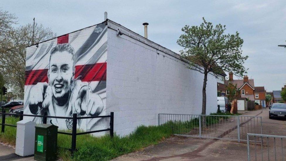 Whitewashed Leah Williamson mural