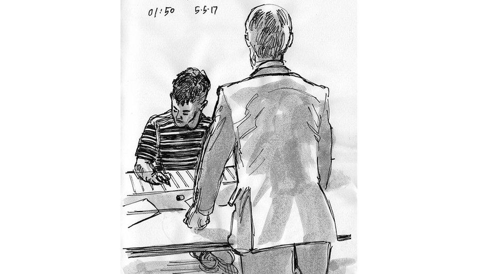 One candidate looks over as the count is checked