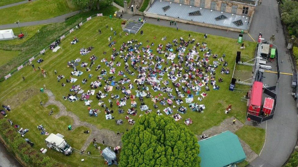 Drone shot of castle