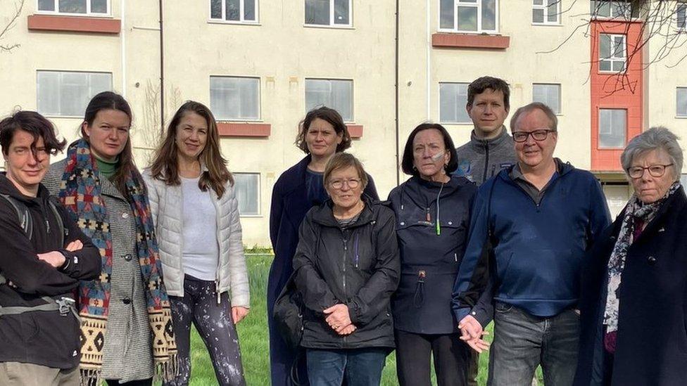 Members of the Fanshawe Neighbours' Group at the site of the proposed development