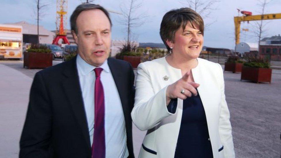 Nigel Dodds and Arlene Foster standing side by side