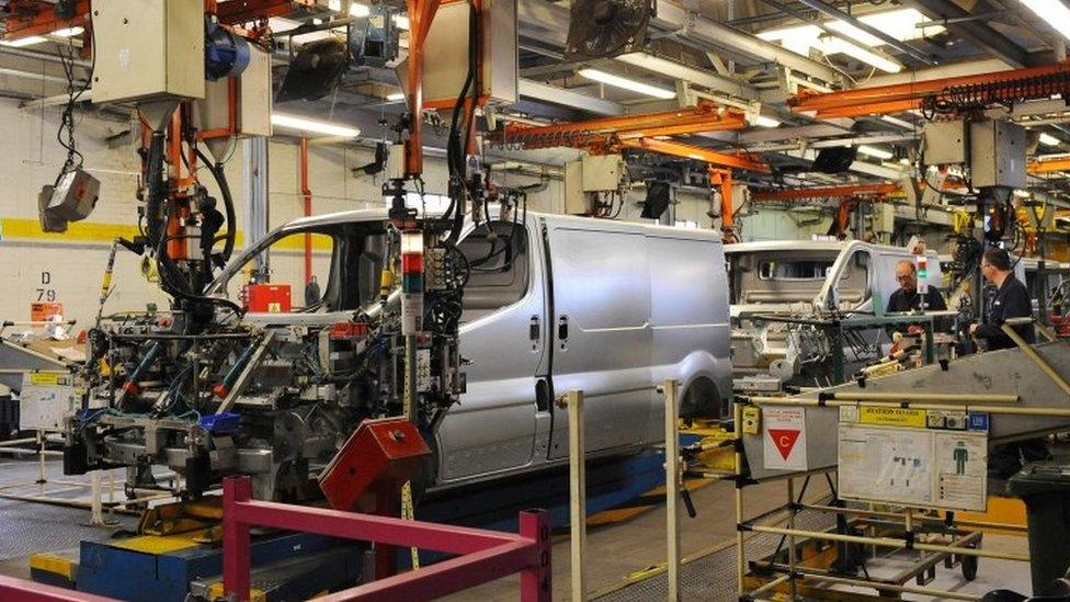 Vauxhall van production line at the Vauxhall Motors factory in Luton