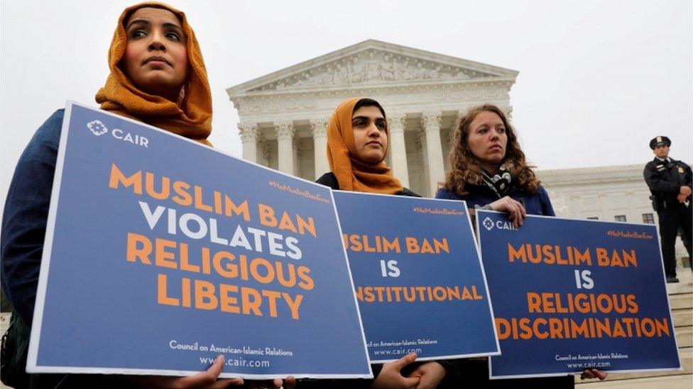 Protesters at the US Supreme Court