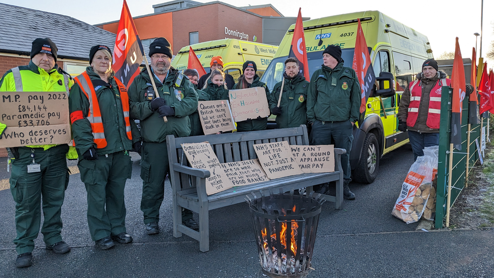 People striking in Telford