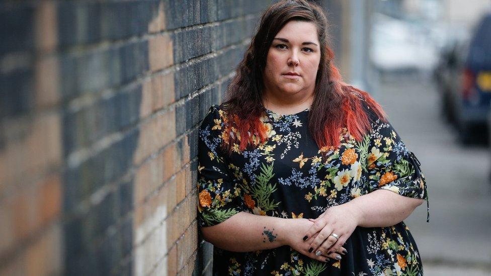 Jemma, standing near her home in Lancashire