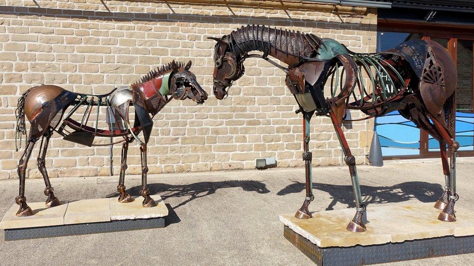 Horse sculptures