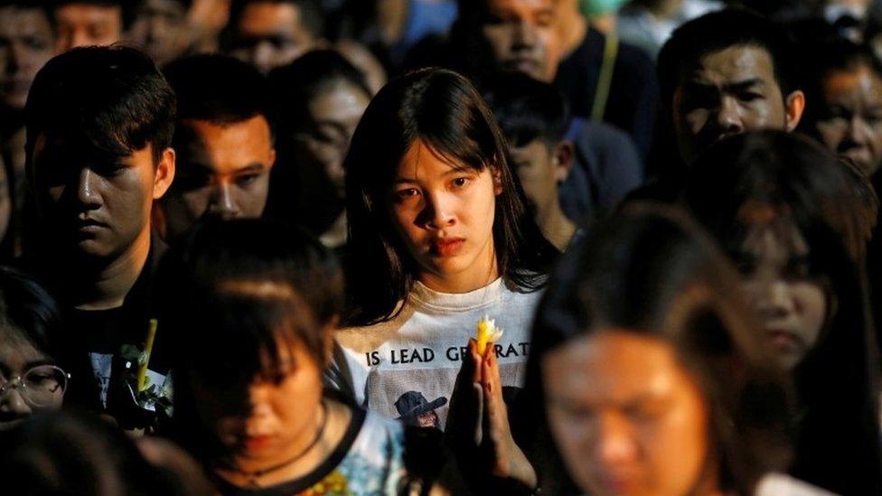 A vigil is held in Nakhon Ratchasima for the victims