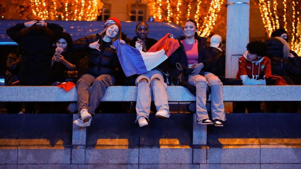 Excited fans in Paris