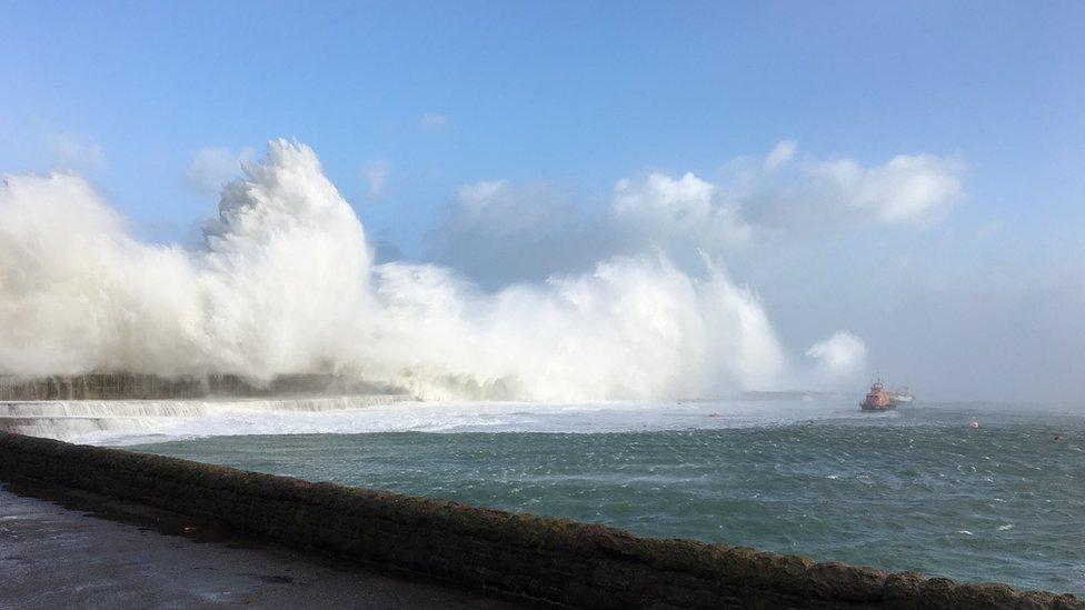 Waves caused by Storm Eleanor