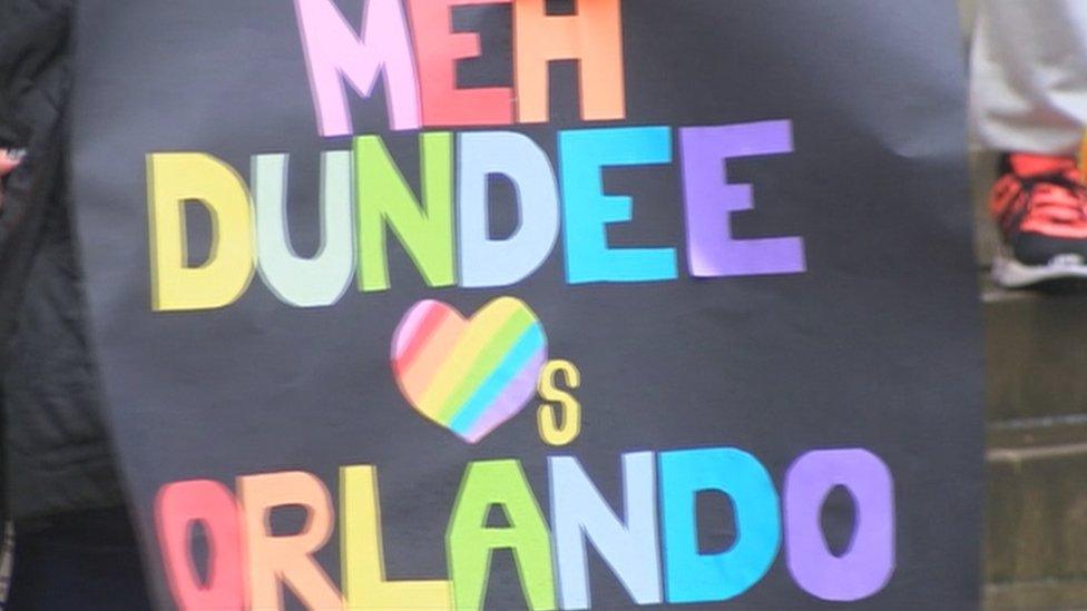 Banner at Dundee vigil