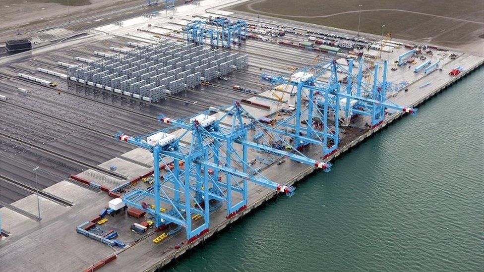 Aerial view of Maasvlakte II terminal