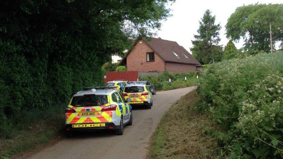 Police cars in Weybread