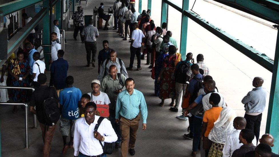 Queues at Tanzania's border