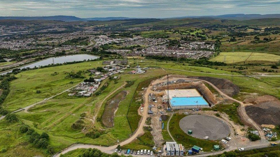 Dwr Cymru new reservoir at Pengarnddu, Merthyr Tydfil