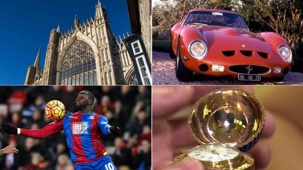 York Minster, Ferrari, Bolasie, Faberge egg