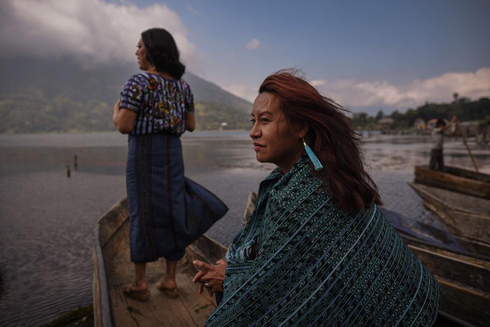 A portrait of Maria Alejandra and Kristel, Santiago Atitlán, Guatemala.