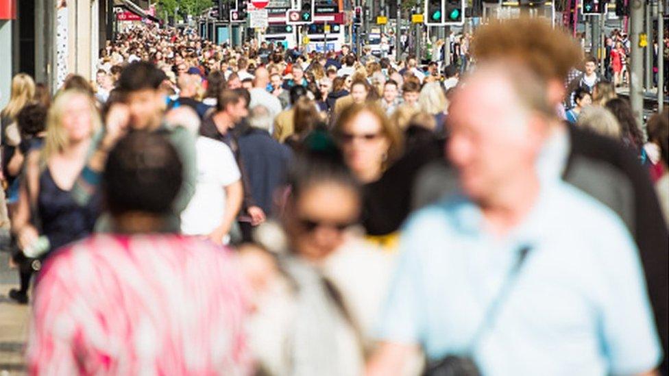 Shoppers on Princes Street, Edinburgh