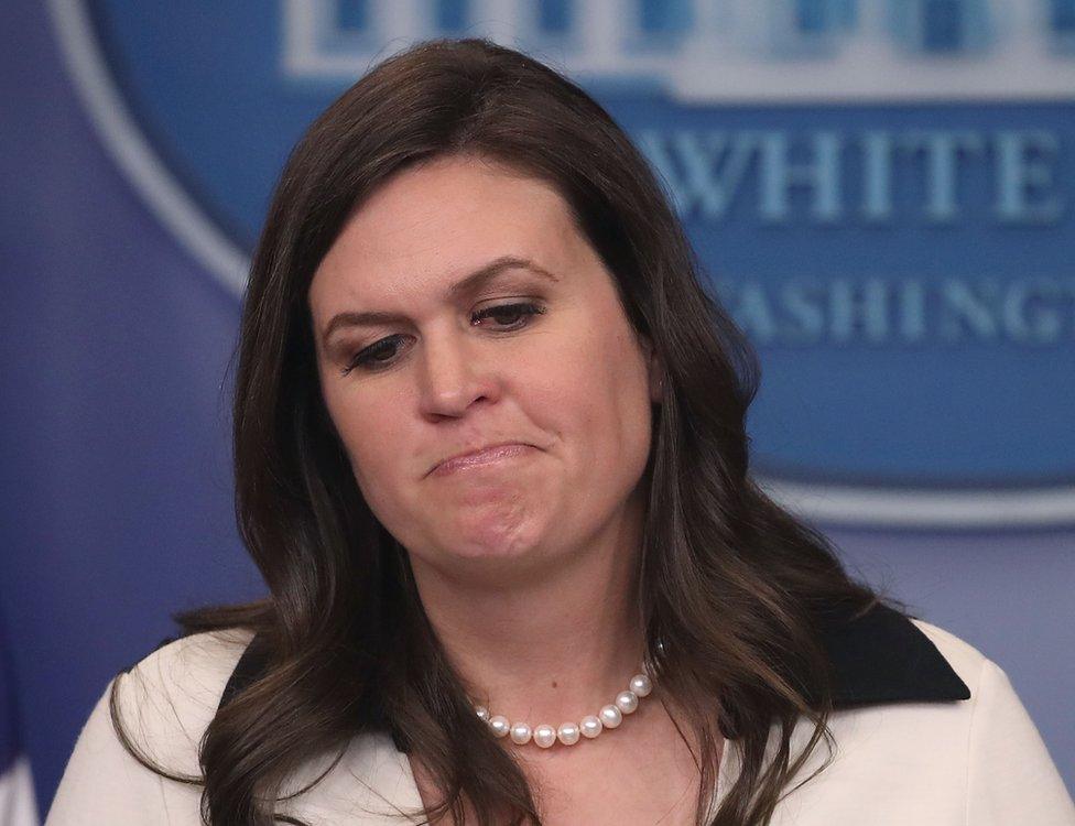 Sarah Huckabee Sanders speaks during press briefing on 11 May 2017 in Washington DC