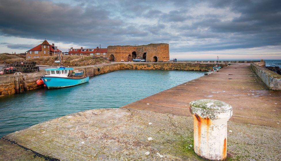 Beadnell is a village on the Northumberland coastline, with a small fishing harbour set into Beadnell Bay. Disused medieval Lime Kilns sit in the harbour