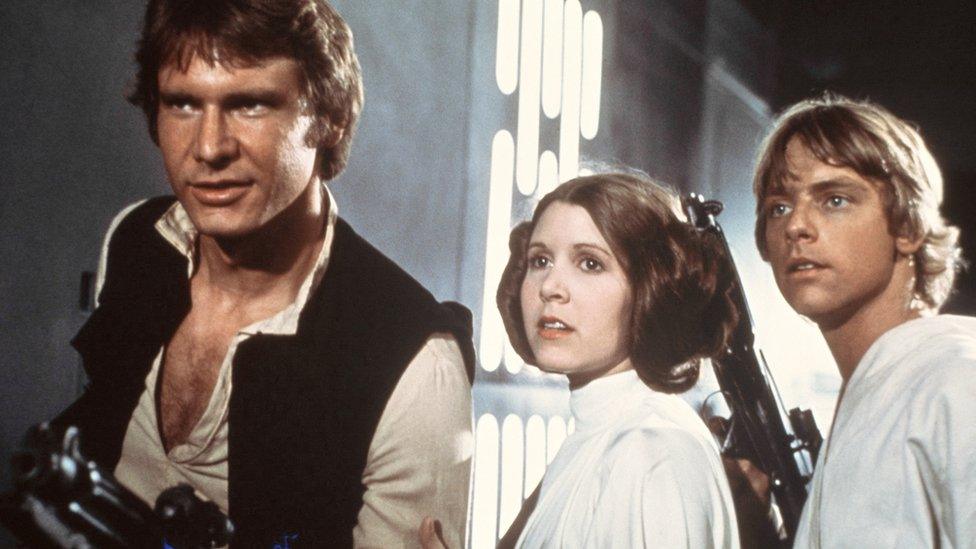 Harrison Ford, Carrie Fisher and Mark Hamill in Star Wars