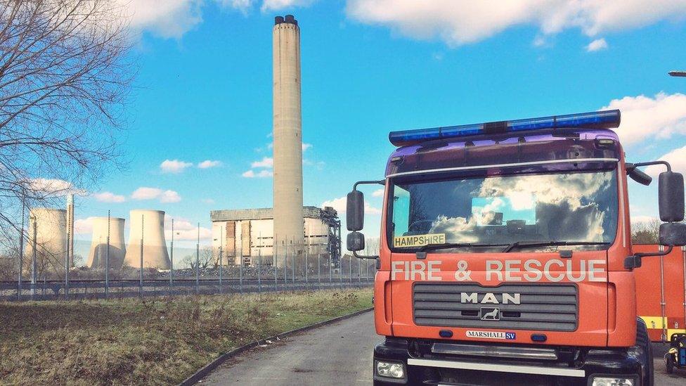 Fire engine at Didcot power station