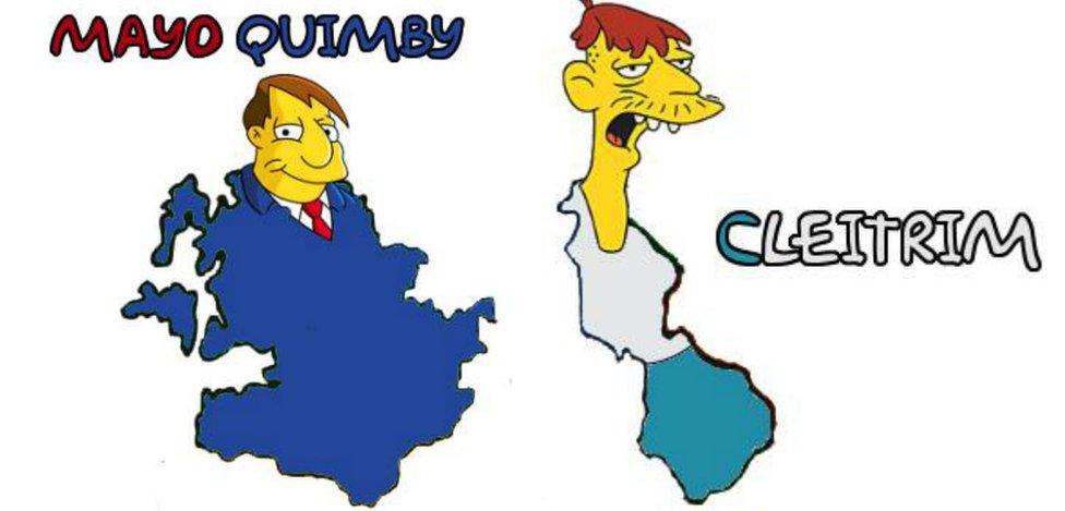 Simpsons characters as Irish counties