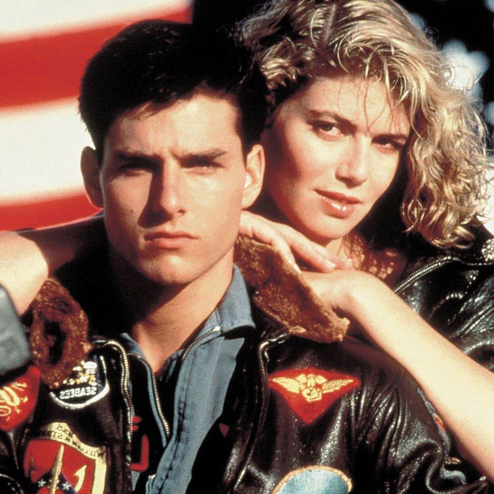 Tom Cruise and Kelly McGillis in Top Gun