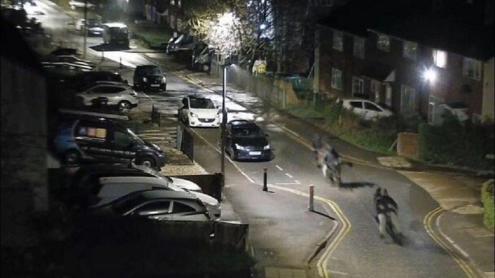 CCTV of the five victims travelling on three bikes