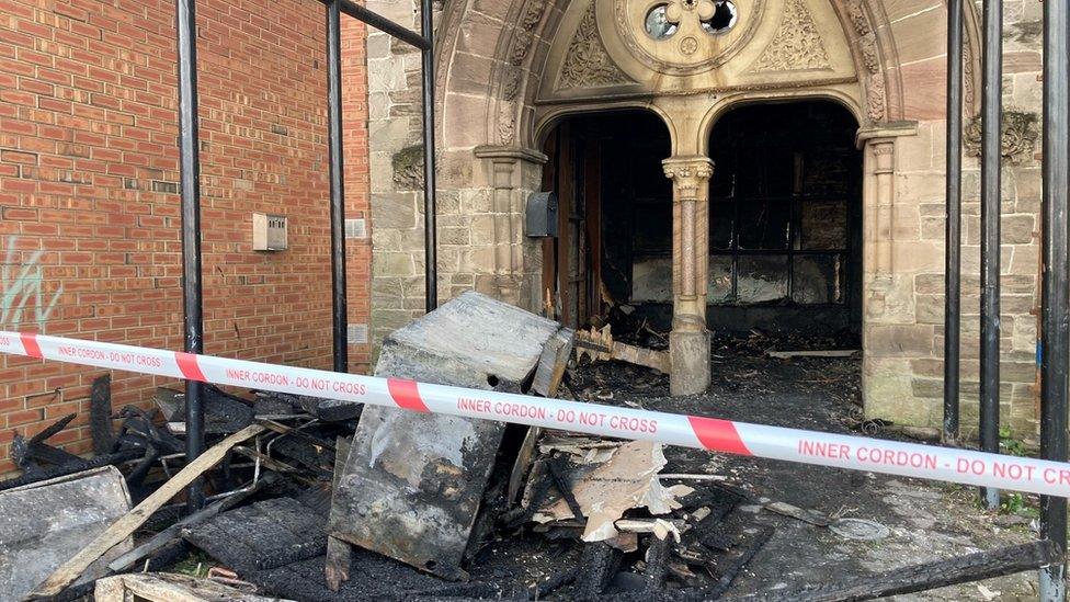 Damage to Belfast Multi-Cultural Association building