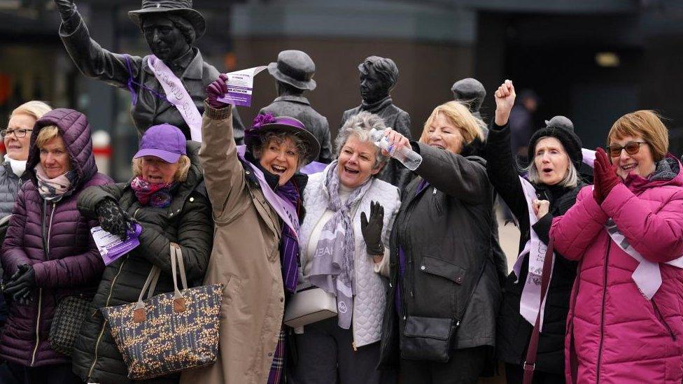 Waspi campaigners celebrating