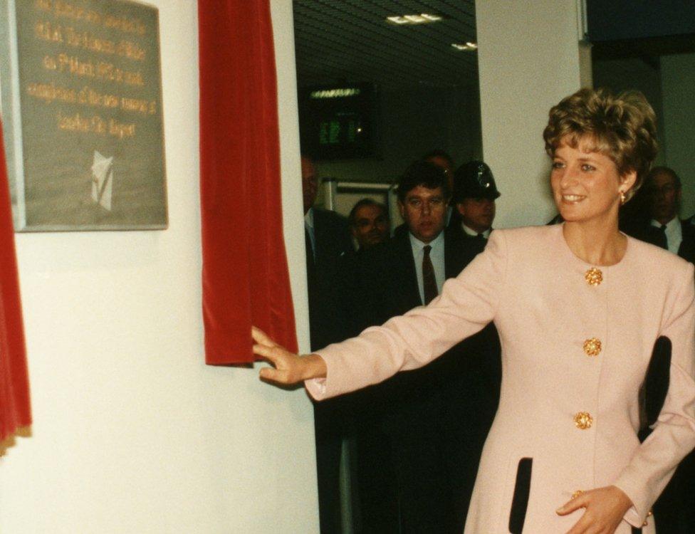 Princess Diana visits London City Airport