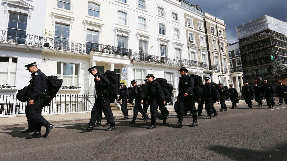 Police in Chepstow Road, London