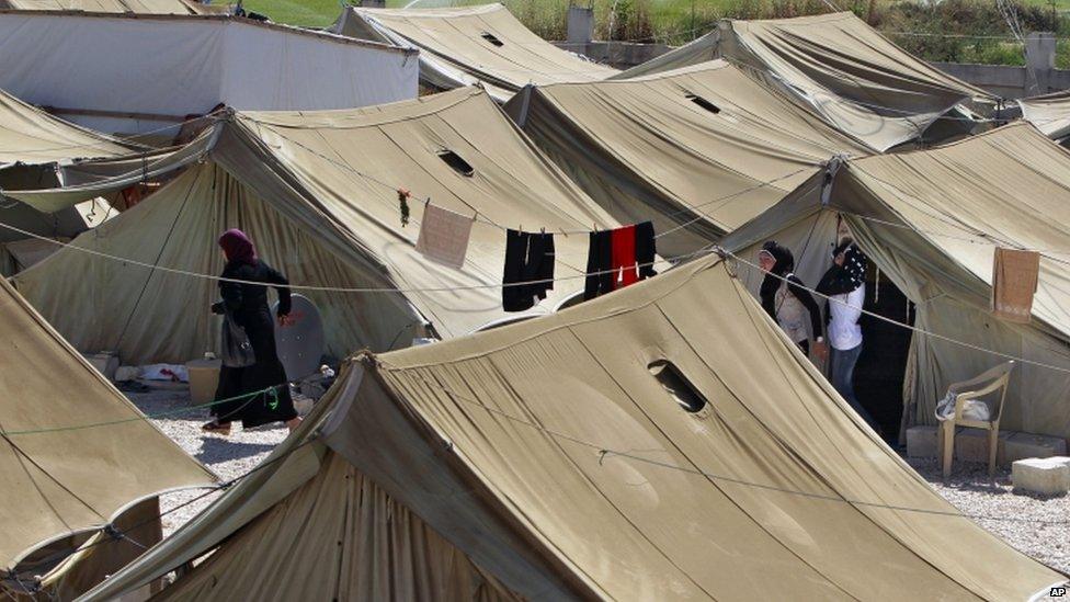 Refugee camp in the eastern Lebanese town of Marj near the border with Syria