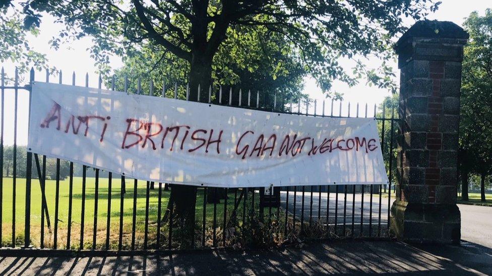 Last weekend, anti-GAA graffiti appeared at Grove Park in north Belfast