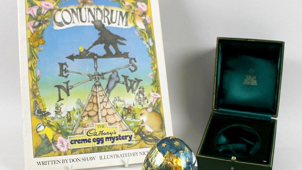 Conundrum egg and book for sale