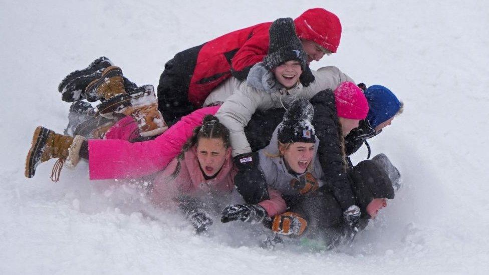 Kids sledging