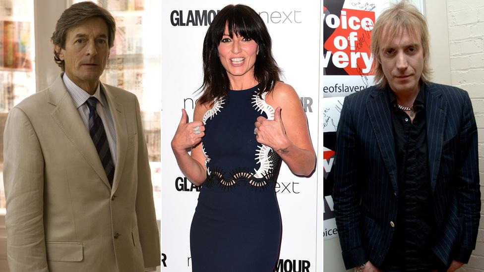 Nigel Havers, Davina McCall, Rhys Ifans