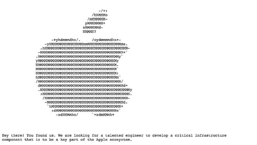 Apple hidden job ad